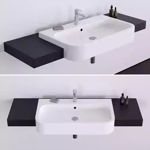 Washbasin Scarabeo Ceramiche Next 80D Low-poly 3D model