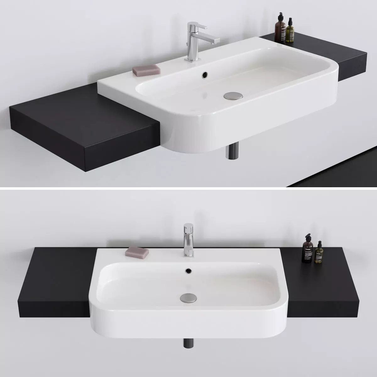 Washbasin Scarabeo Ceramiche Next 80D Low-poly 3D model