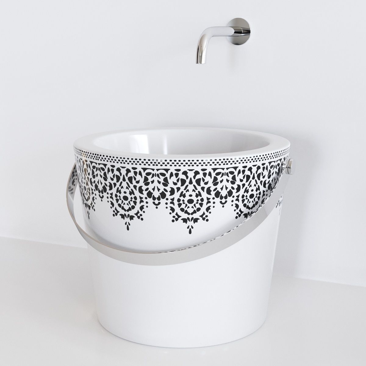 Scarabeo Ceramiche Bucket Washbasin  art 8803 Low-poly 3D model_3