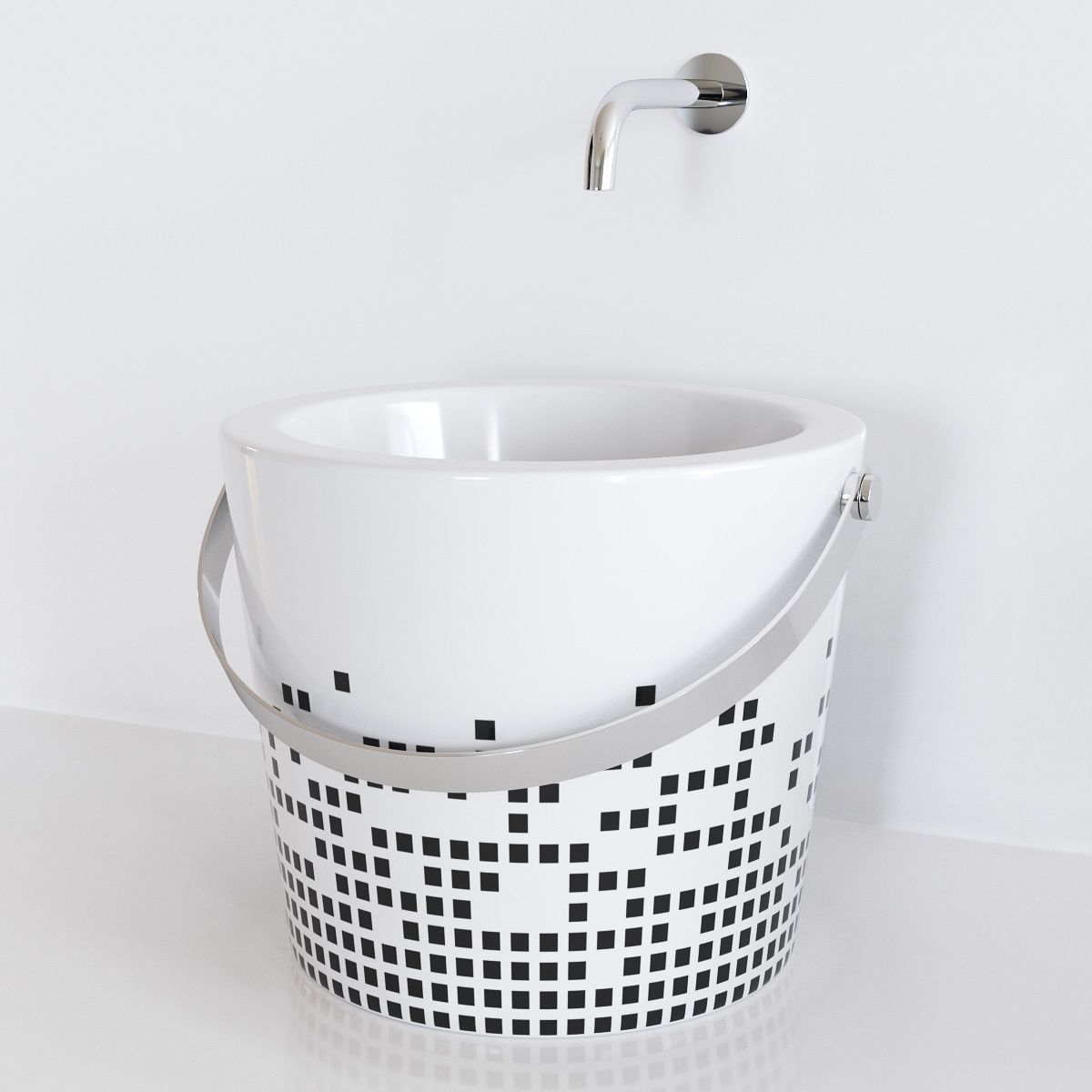 Scarabeo Ceramiche Bucket Washbasin  art 8803 Low-poly 3D model_2