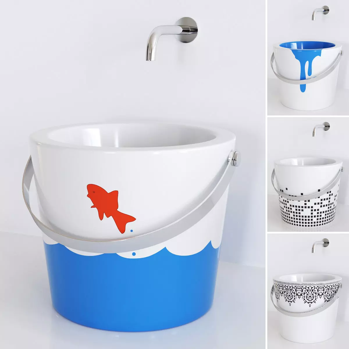 Scarabeo Ceramiche Bucket Washbasin  art 8803 Low-poly 3D model_0