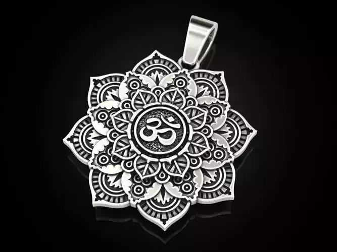 Pendant Mandala of Tibet omkara in Devanagari
