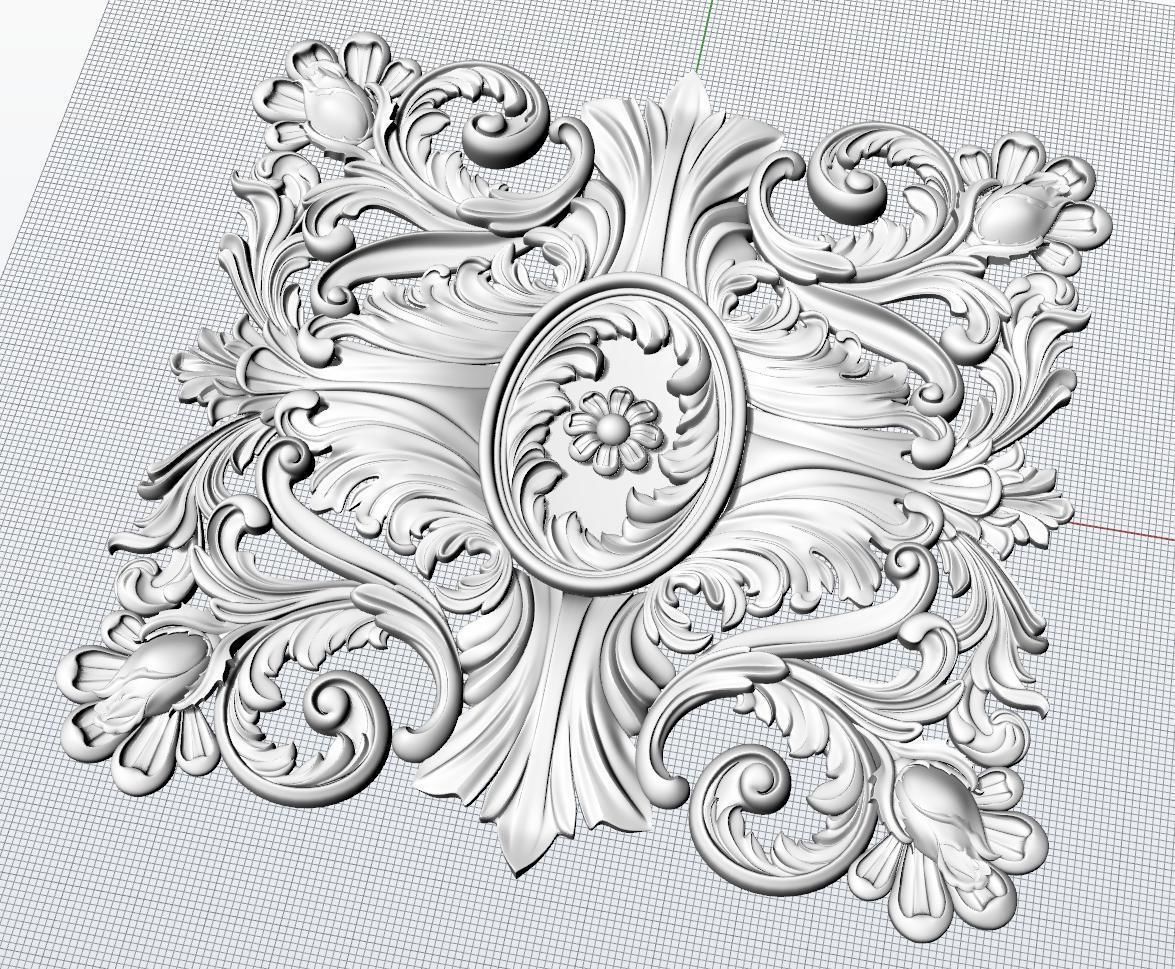 Ornament gold ornate medallion 3D print model_1