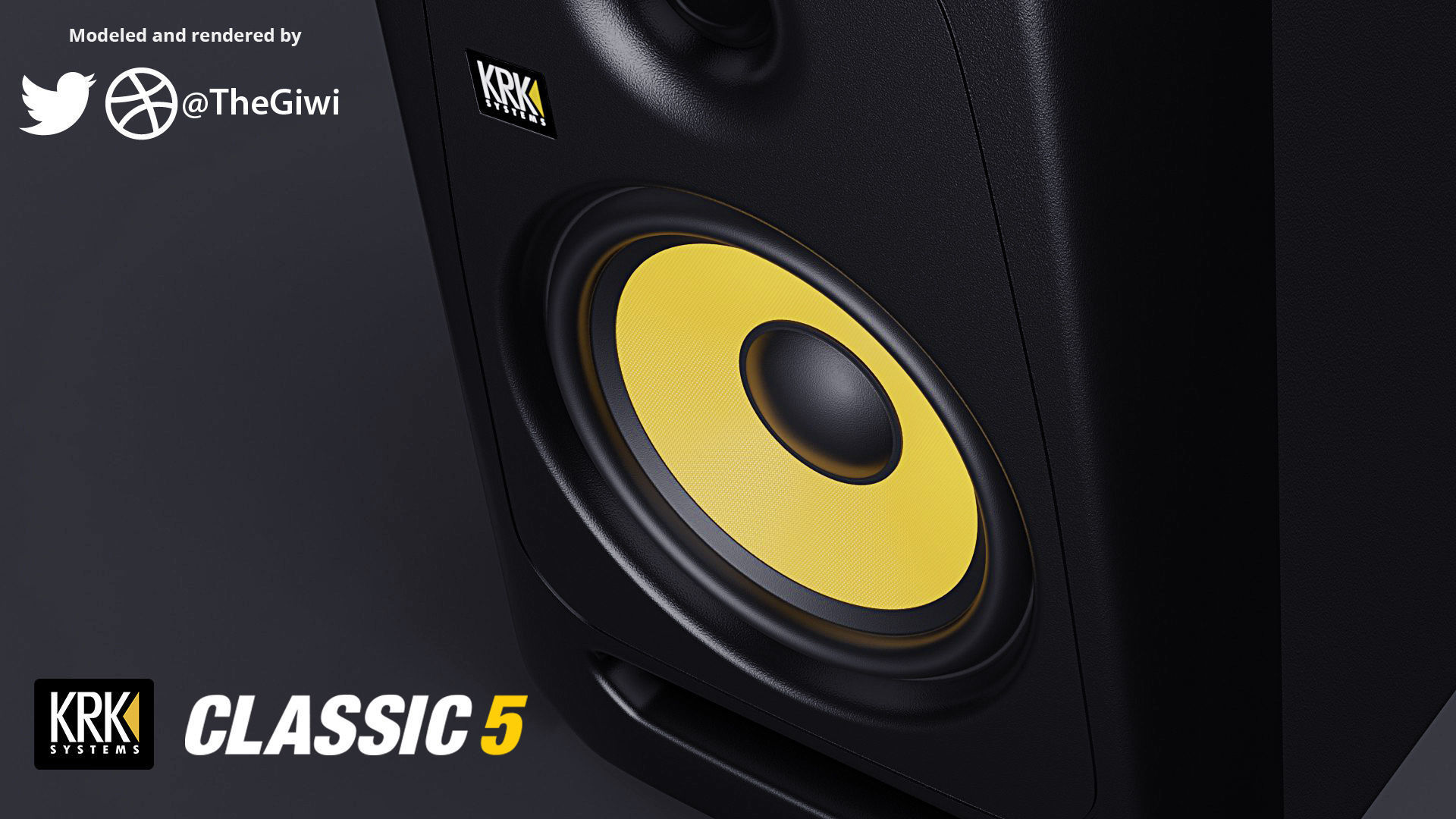 KRK Classic 5 Studio Monitor Speakers Free 3D model_5