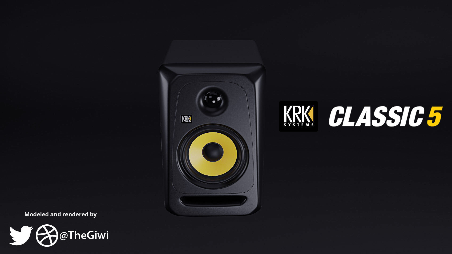 KRK Classic 5 Studio Monitor Speakers Free 3D model_2