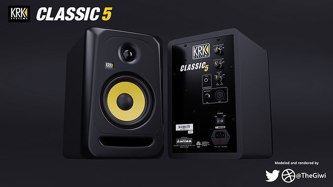  KRK Classic 5 Studio Monitor Speakers Free 3D model