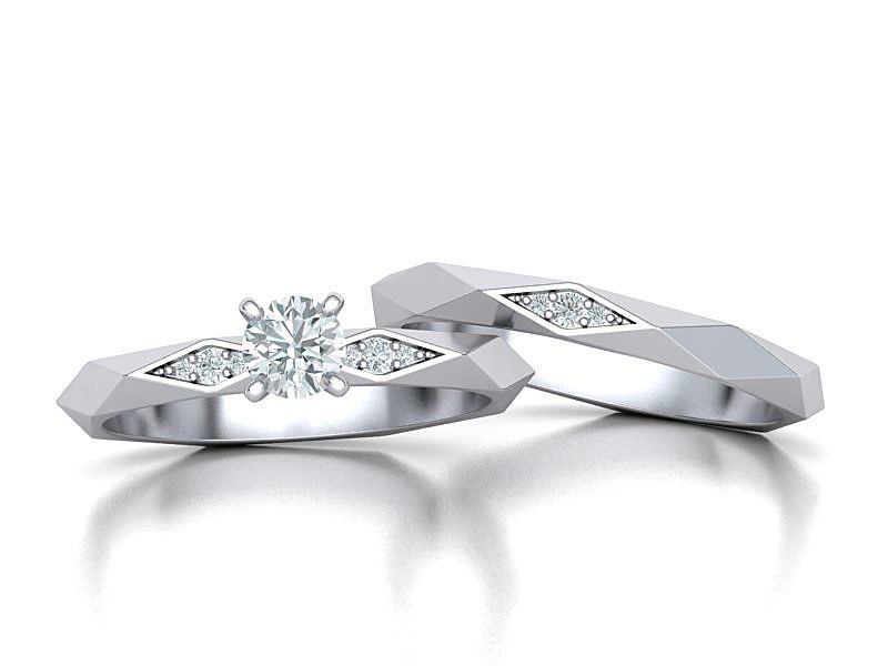 Facet Wedding Set with discount 3D Model Collection_18