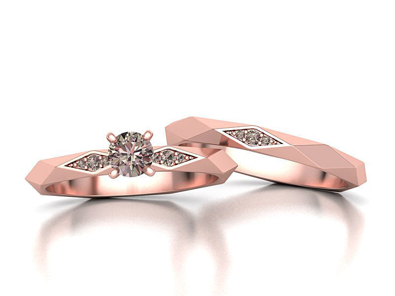 Facet Wedding Set with discount 3D Model Collection_7