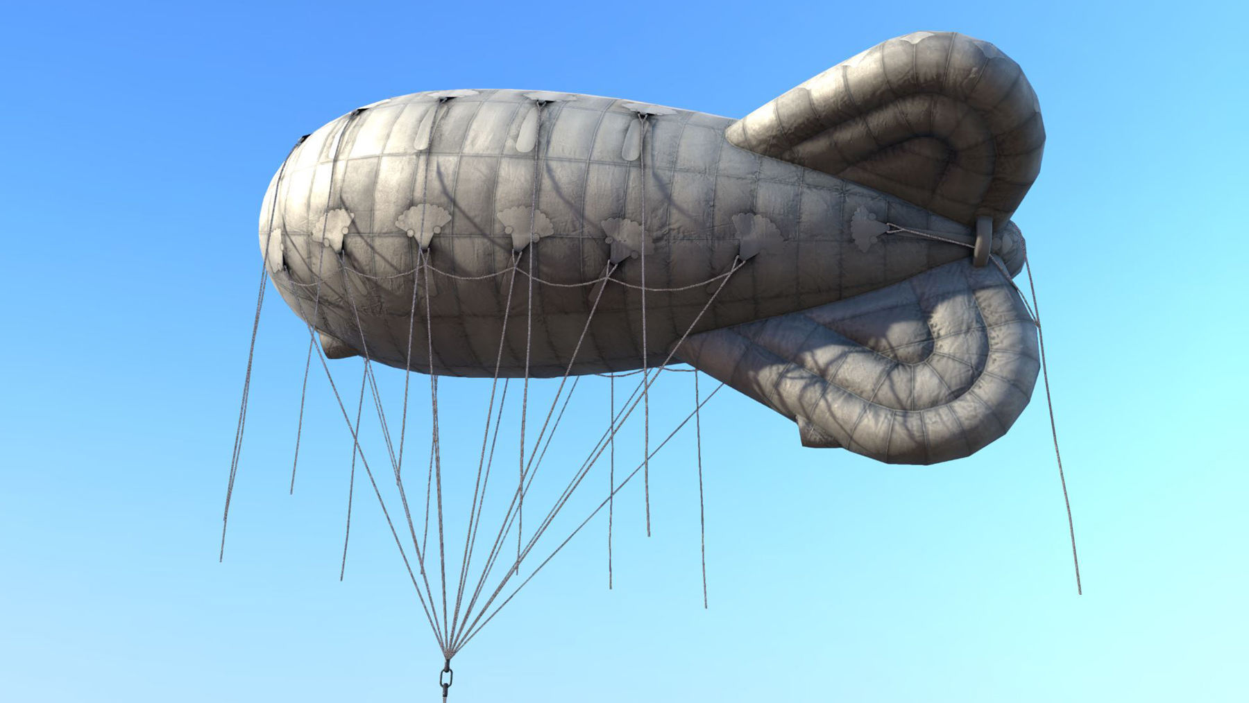 WW2 Barrage Balloon 01  Low-poly 3D model_5