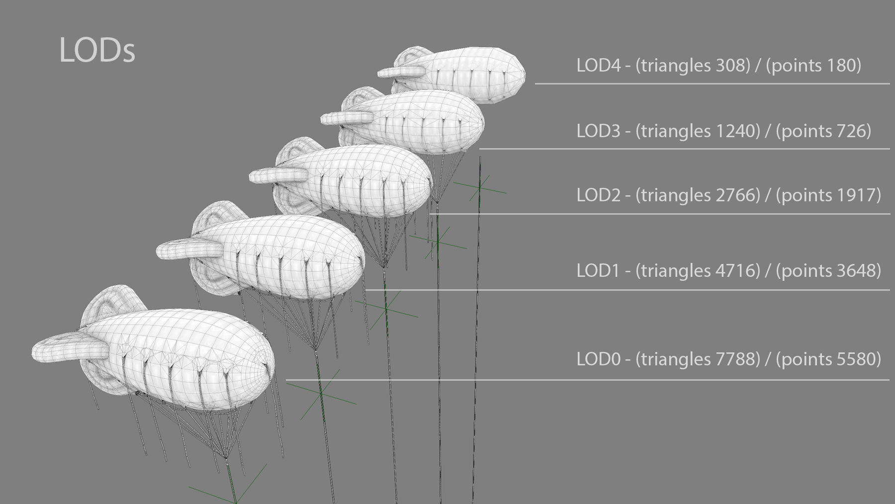 WW2 Barrage Balloon 01  Low-poly 3D model_23
