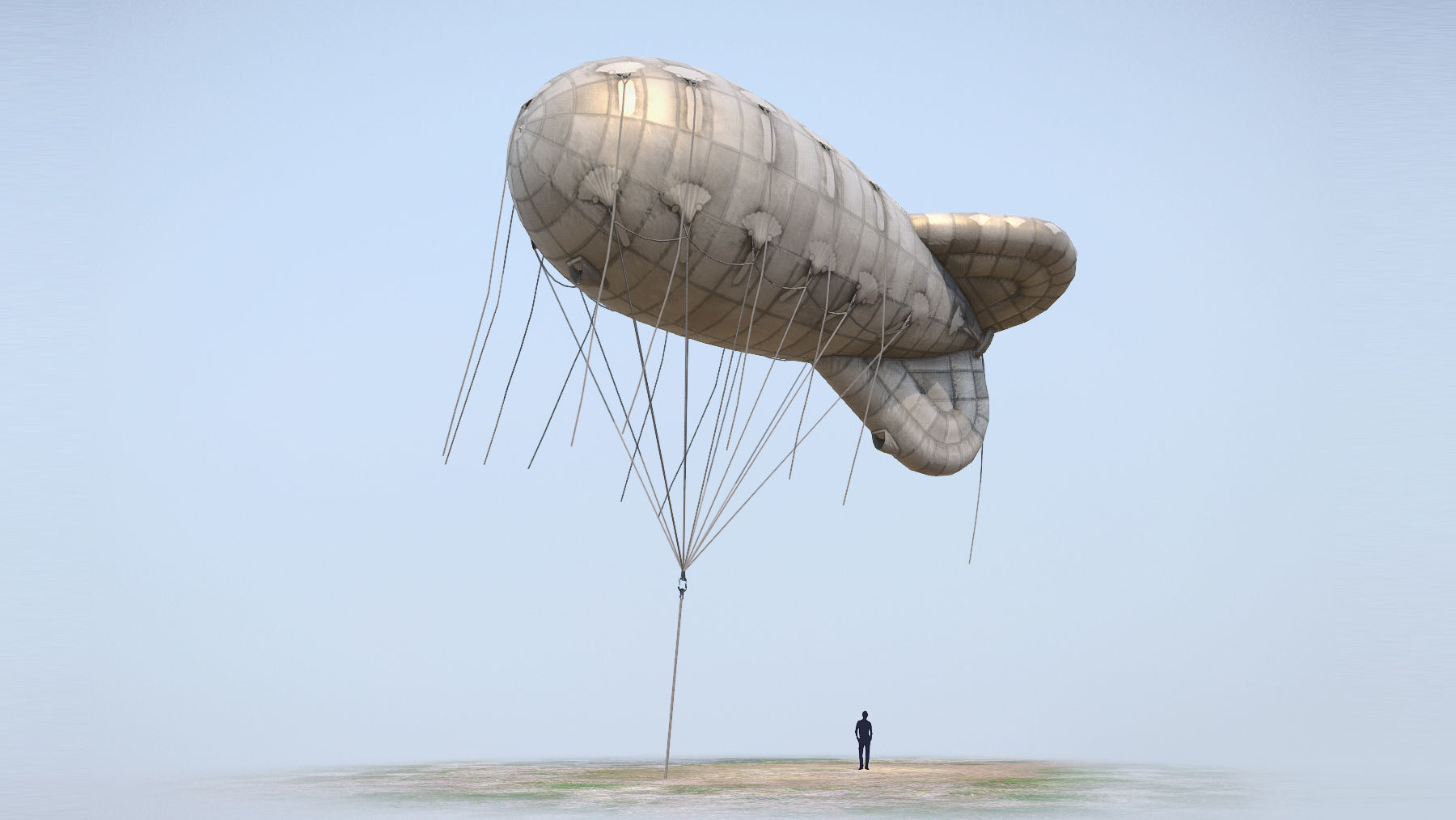 WW2 Barrage Balloon 01  Low-poly 3D model_2