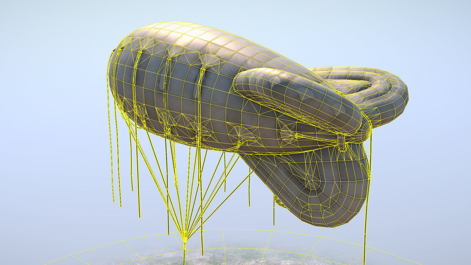 WW2 Barrage Balloon 01  Low-poly 3D model_16