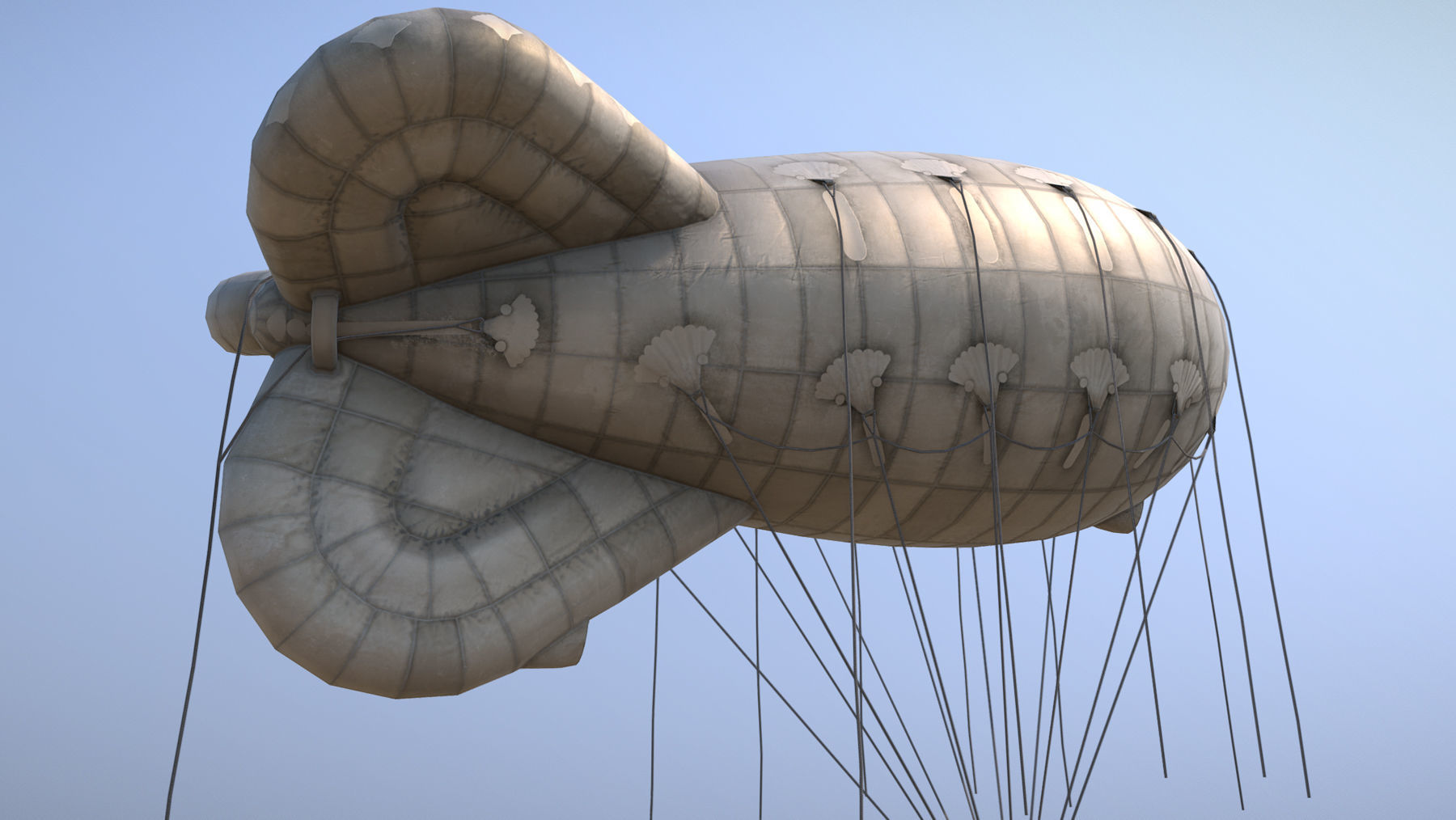 WW2 Barrage Balloon 01  Low-poly 3D model_11