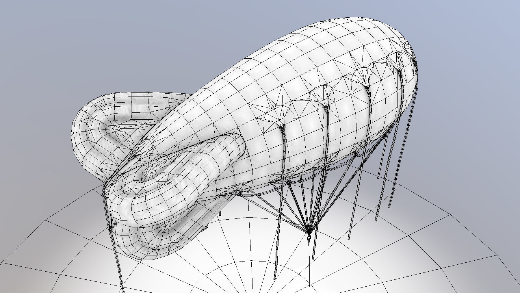WW2 Barrage Balloon 01  Low-poly 3D model_1
