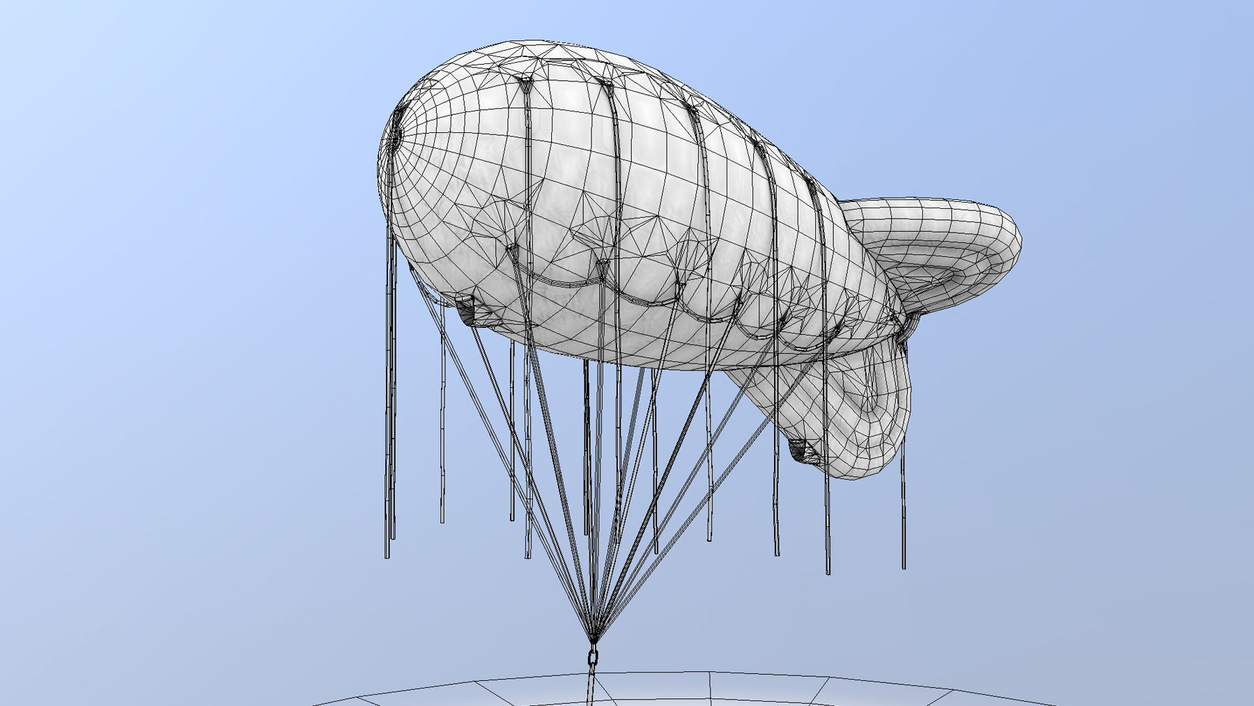 WW2 Barrage Balloon 01  Low-poly 3D model_18