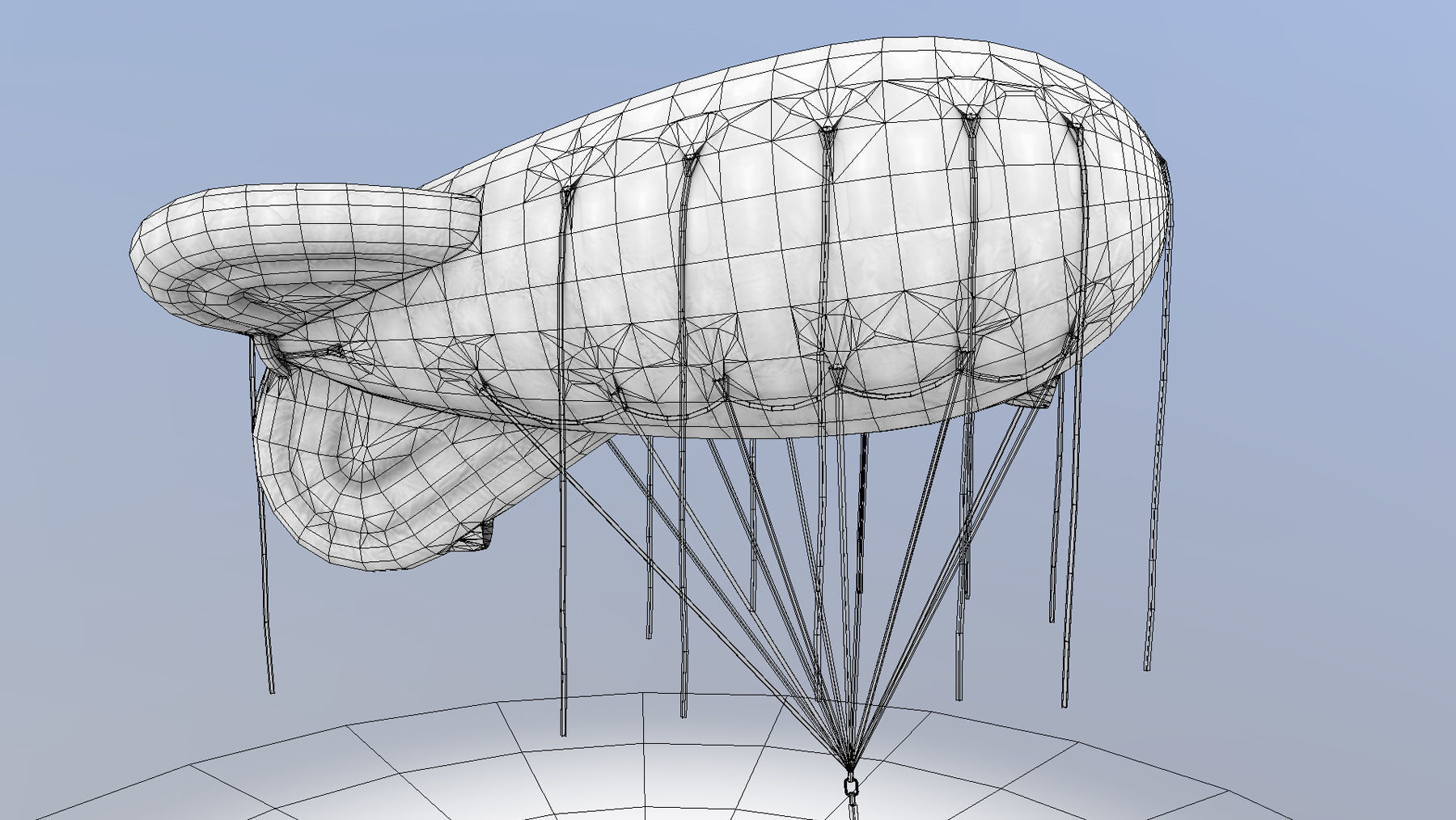 WW2 Barrage Balloon 01  Low-poly 3D model_17