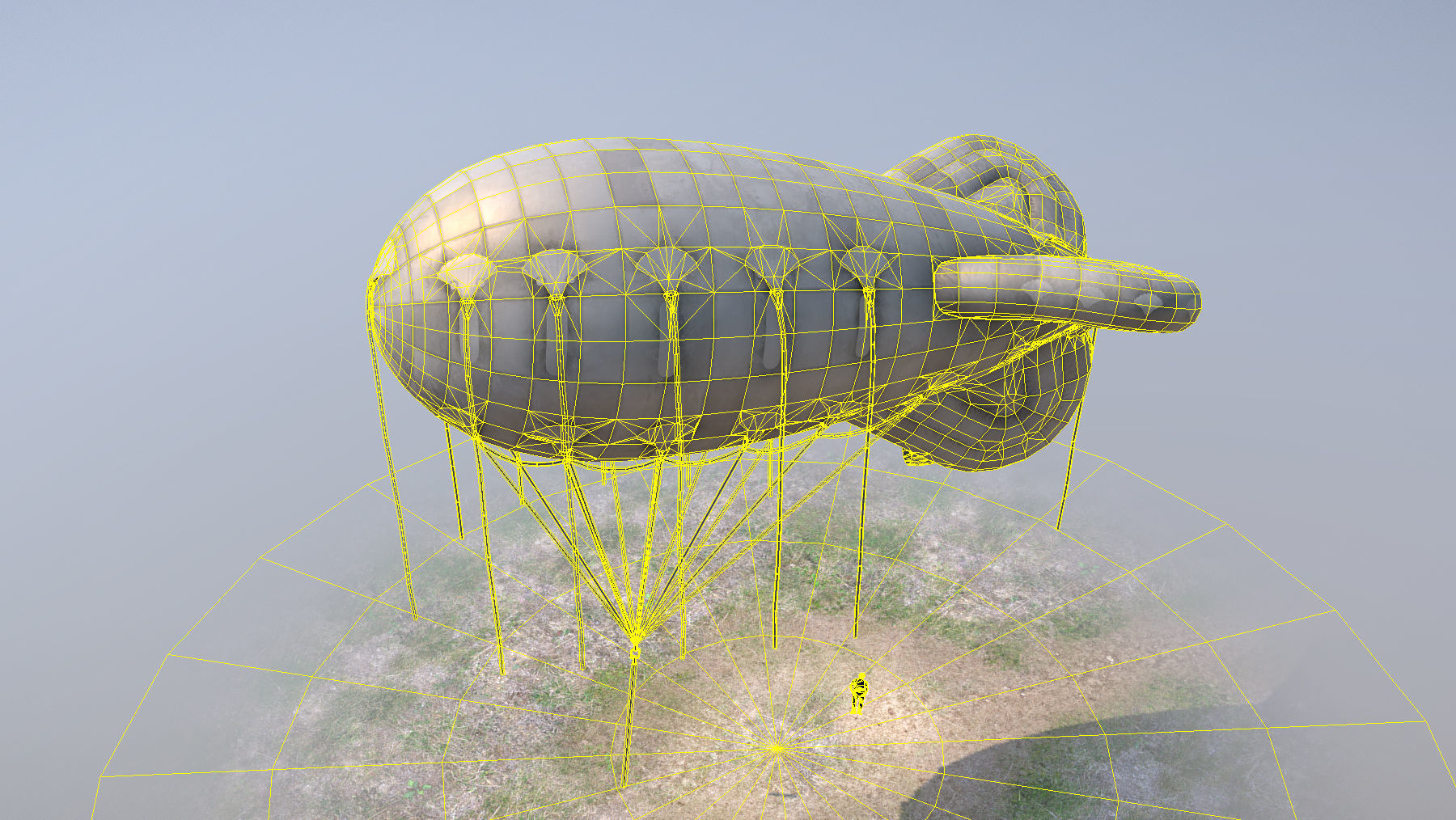 WW2 Barrage Balloon 01  Low-poly 3D model_14