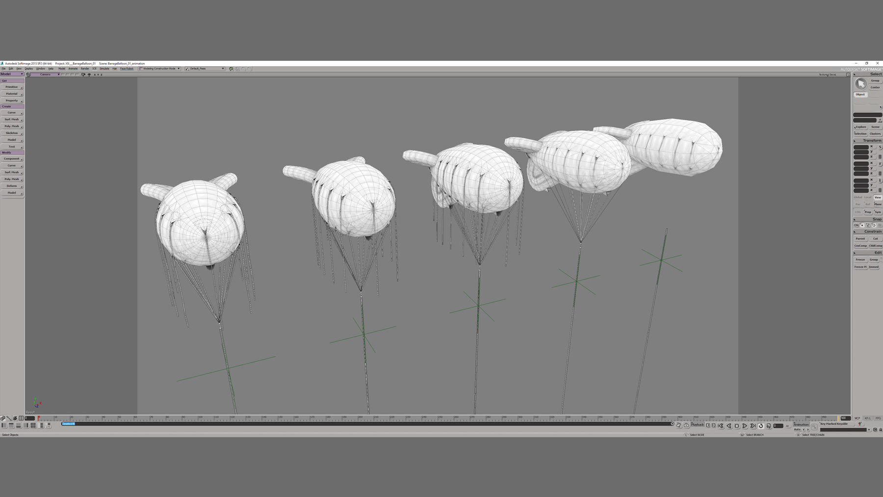 WW2 Barrage Balloon 01  Low-poly 3D model_20