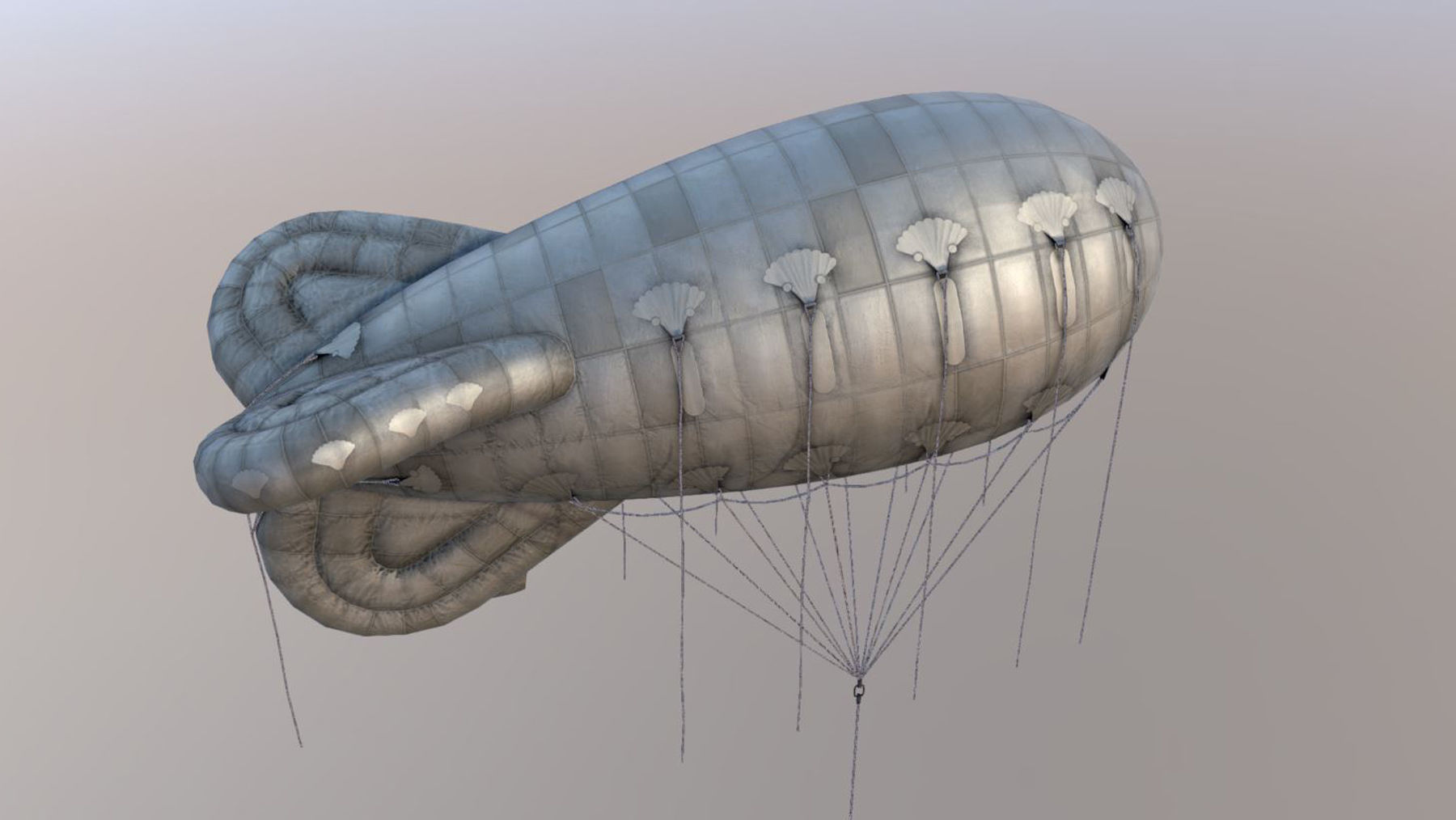 WW2 Barrage Balloon 01  Low-poly 3D model_6