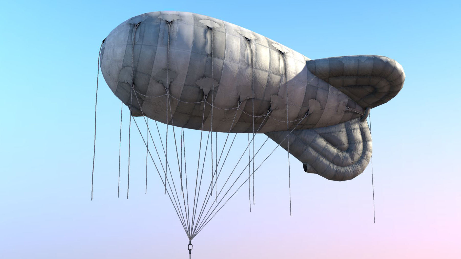 WW2 Barrage Balloon 01  Low-poly 3D model_4