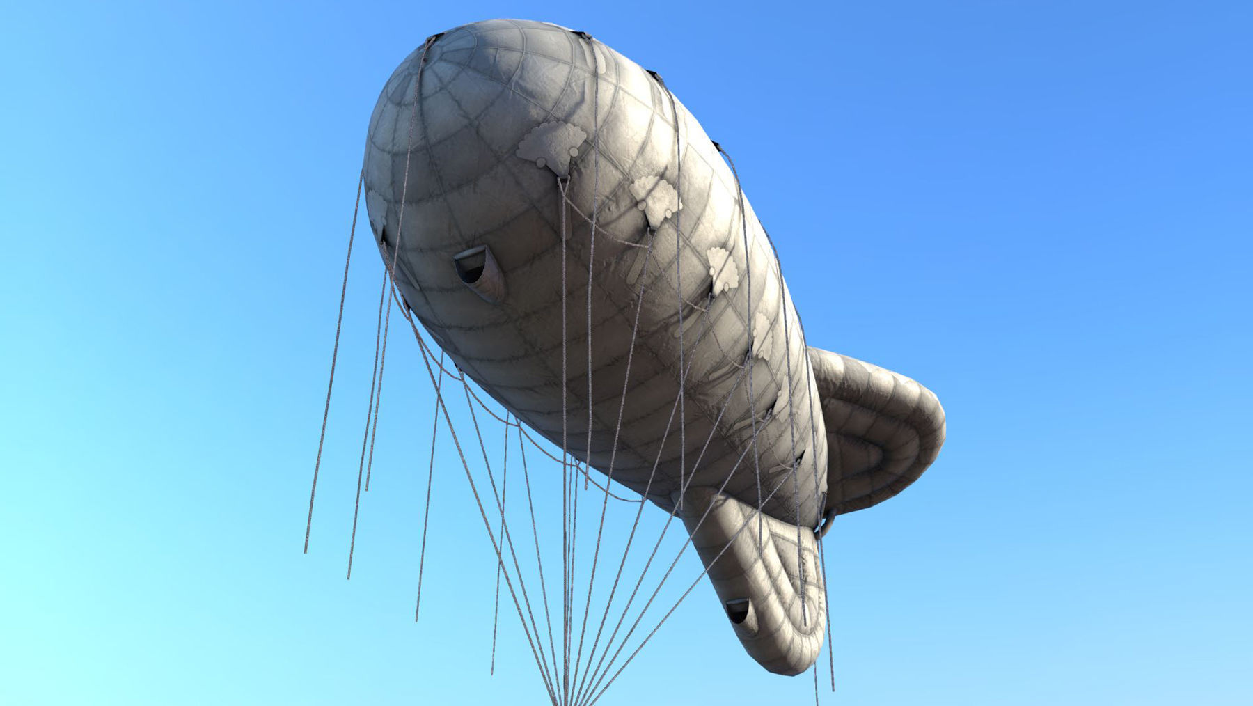 WW2 Barrage Balloon 01  Low-poly 3D model_3