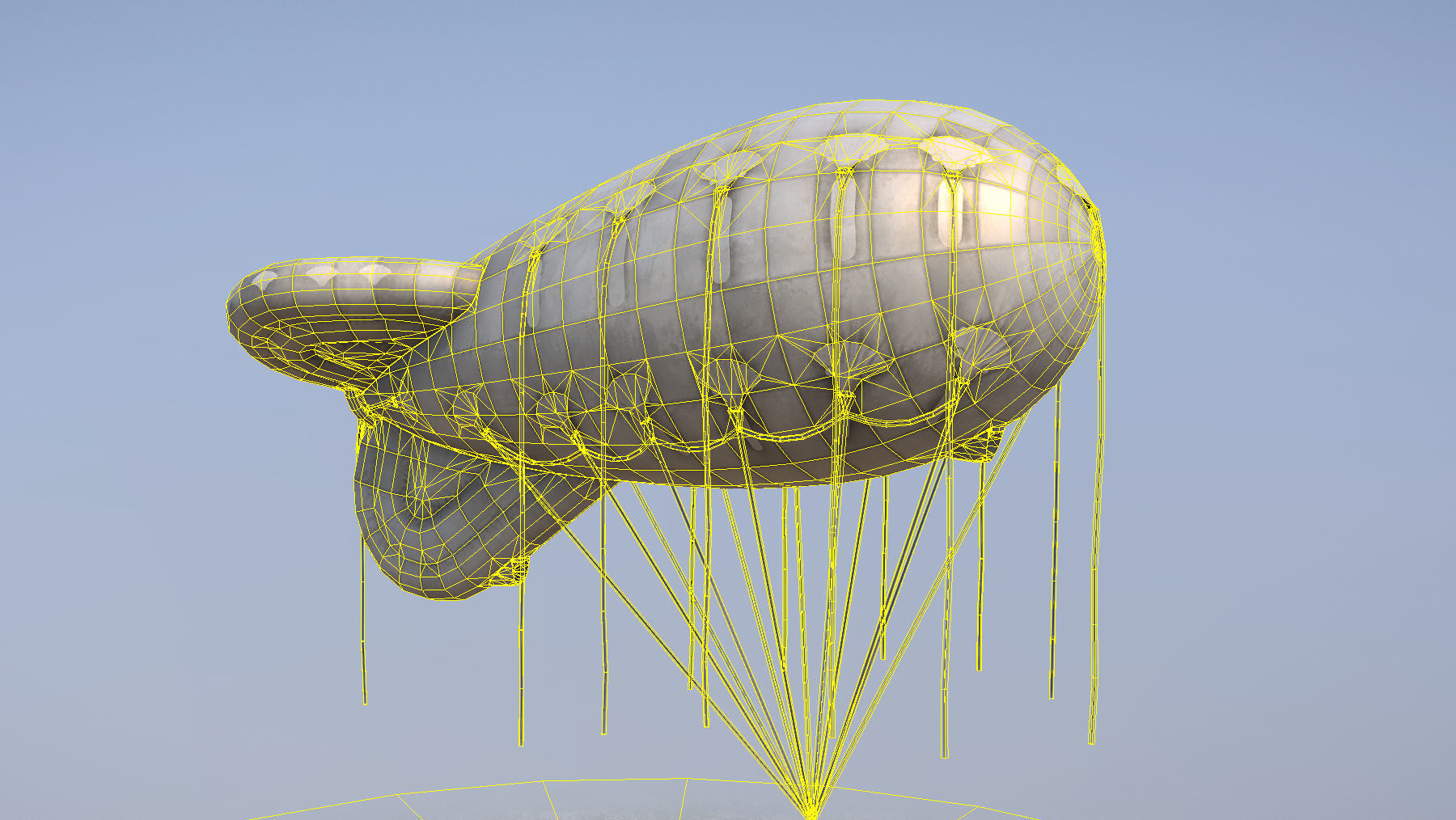 WW2 Barrage Balloon 01  Low-poly 3D model_13