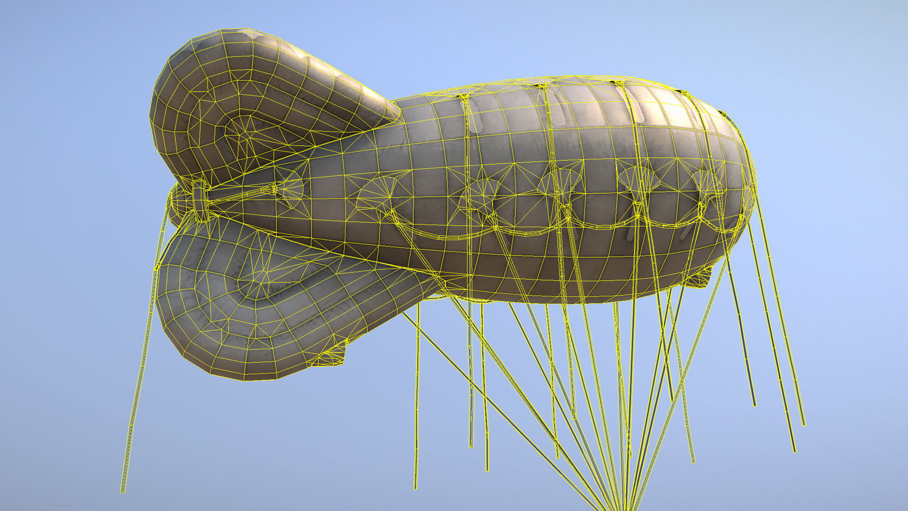 WW2 Barrage Balloon 01  Low-poly 3D model_15