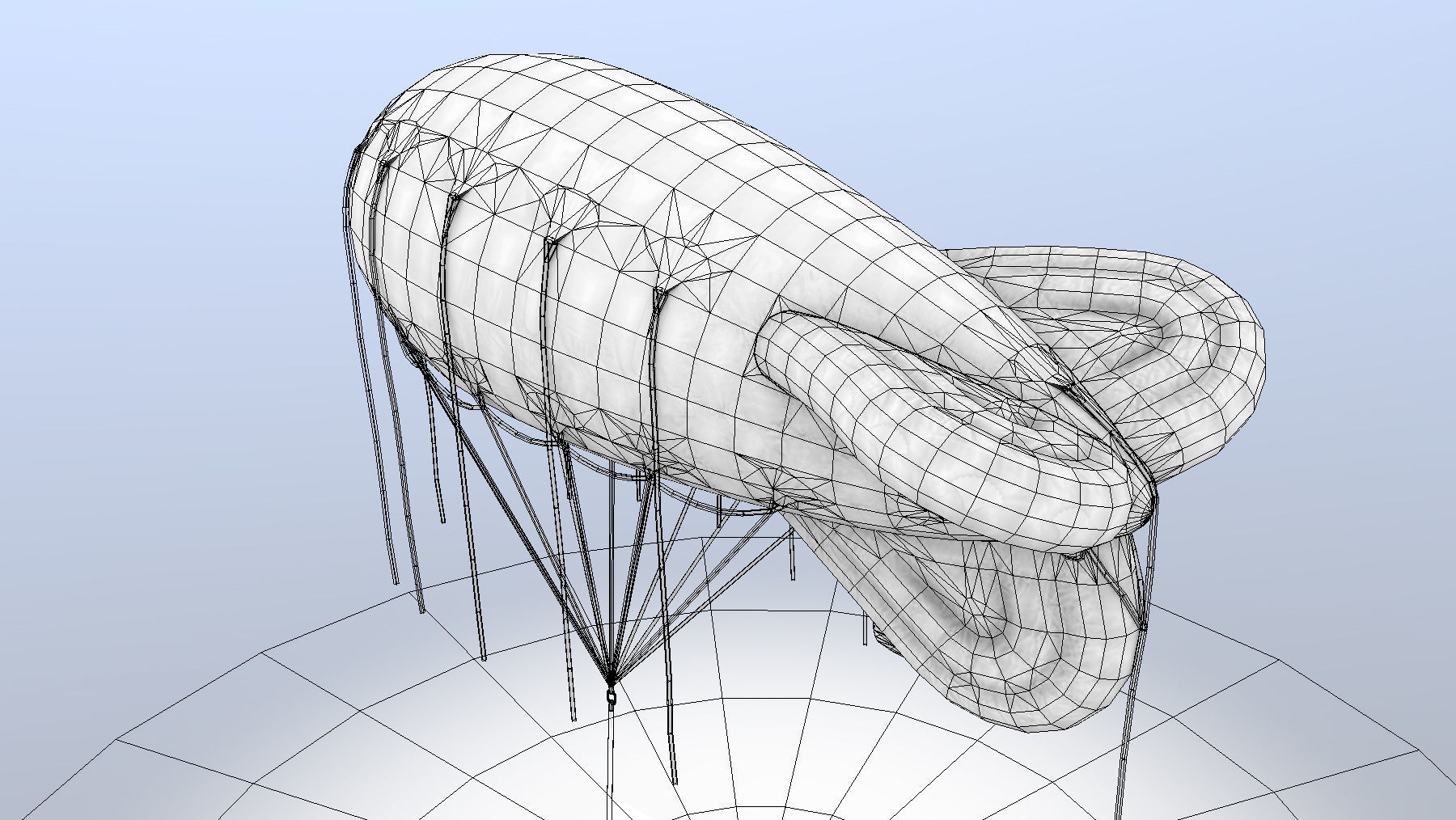 WW2 Barrage Balloon 01  Low-poly 3D model_19