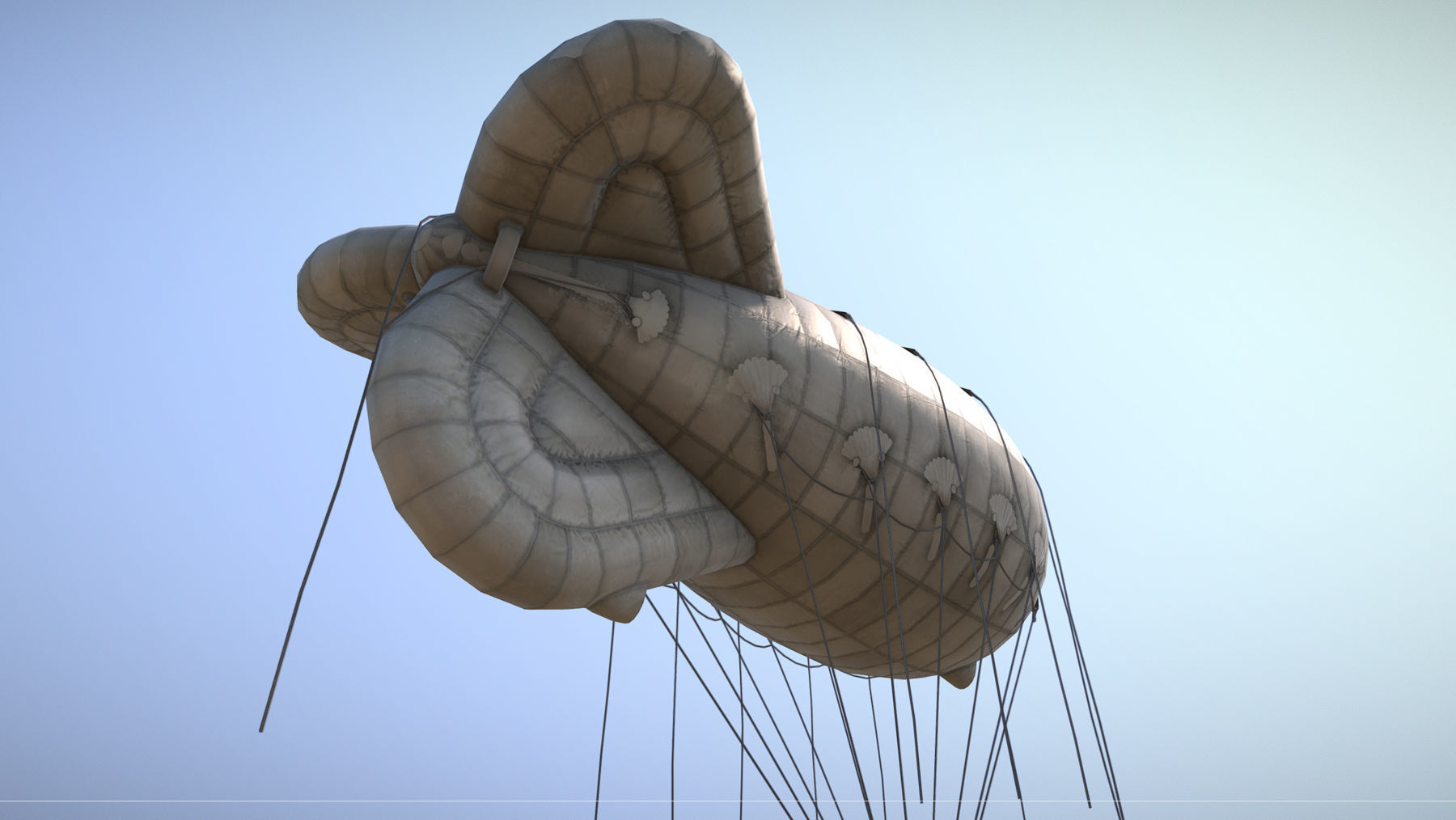 WW2 Barrage Balloon 01  Low-poly 3D model_12