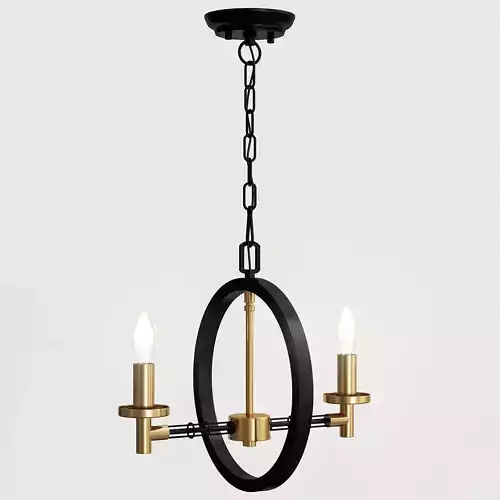 Angular 2 chandelier with two lights hanging from it