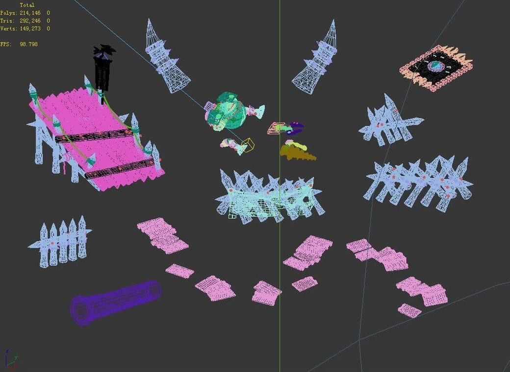 Dynasty Steam Harbour - Bridge Fence Damaged Machine 01 3D model_6