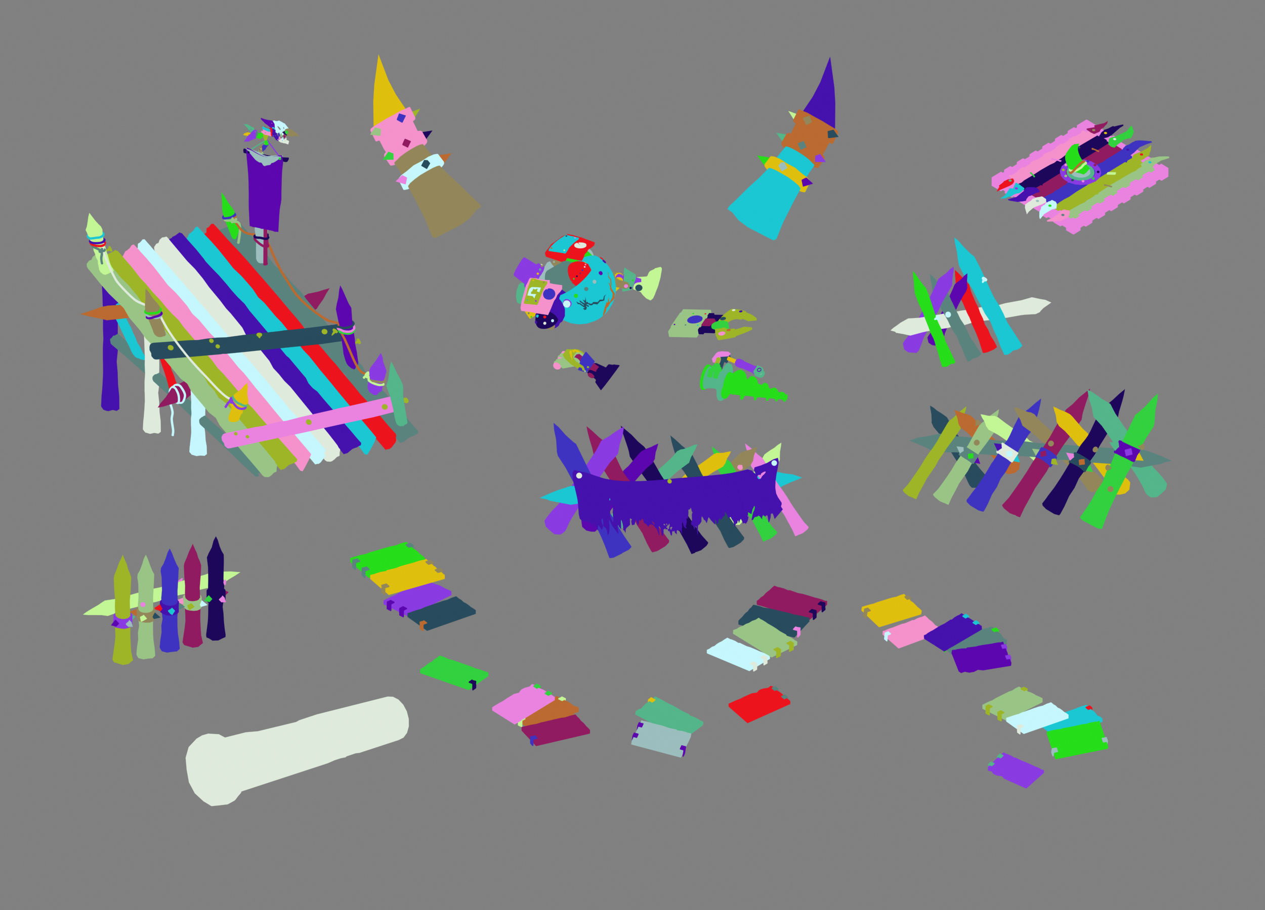 Dynasty Steam Harbour - Bridge Fence Damaged Machine 01 3D model_2