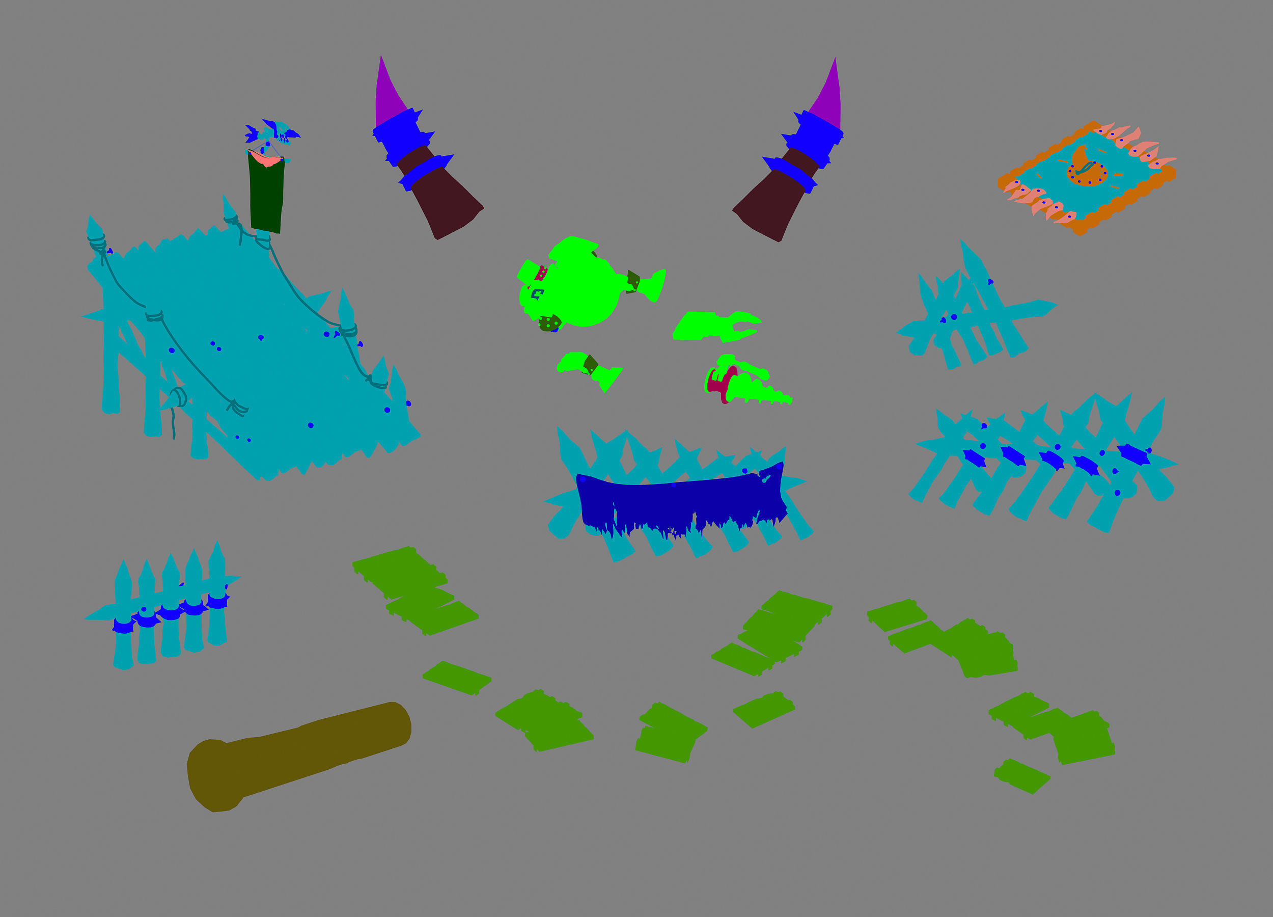Dynasty Steam Harbour - Bridge Fence Damaged Machine 01 3D model_3