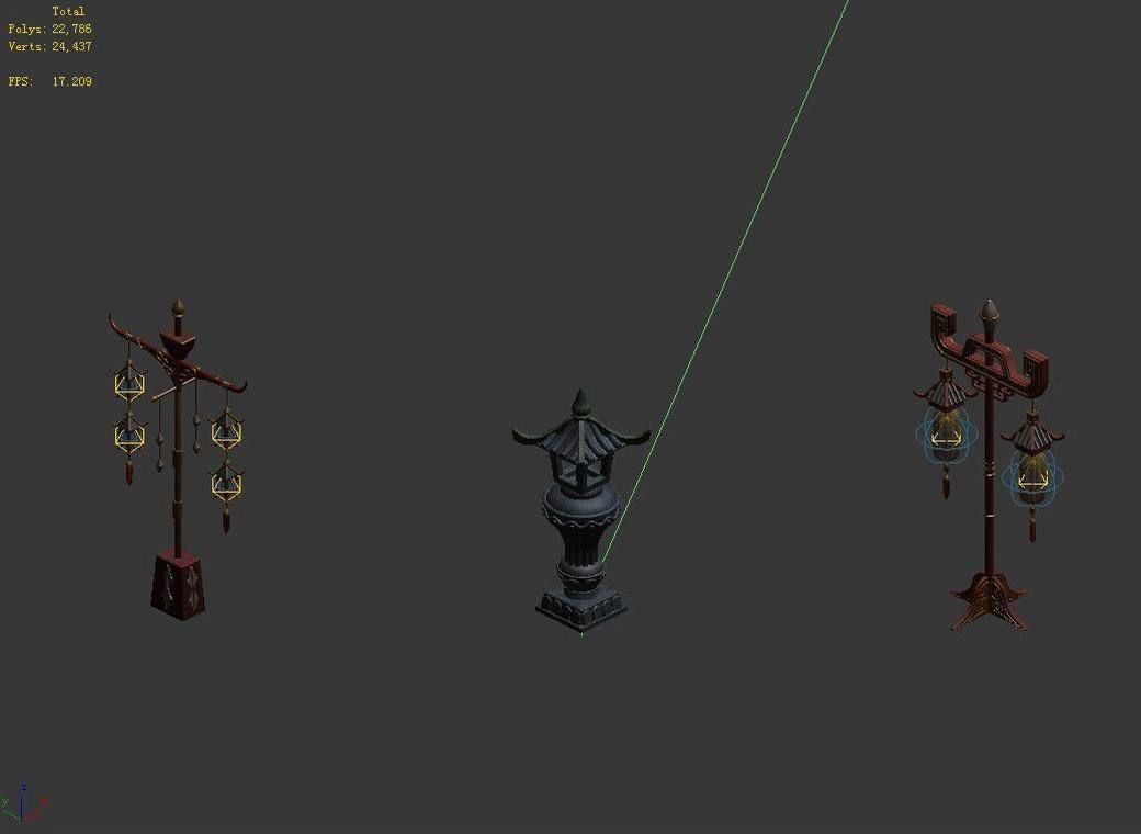 Dynasty China - Ancient - Street Lights 696 3D model_4