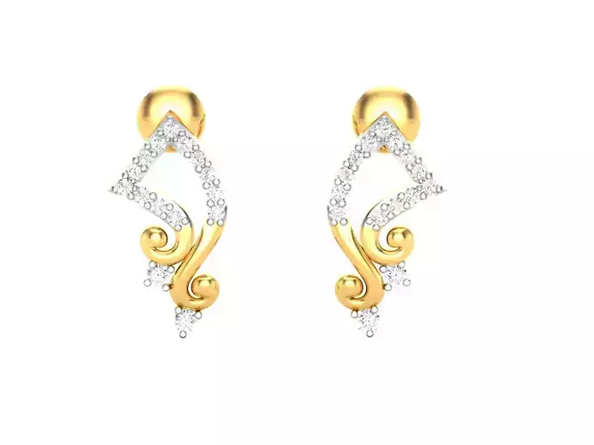 Women earrings 3dm render detail