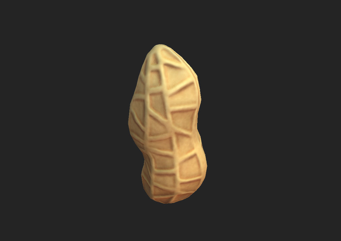 Peanut shell Low-poly 3D model_4