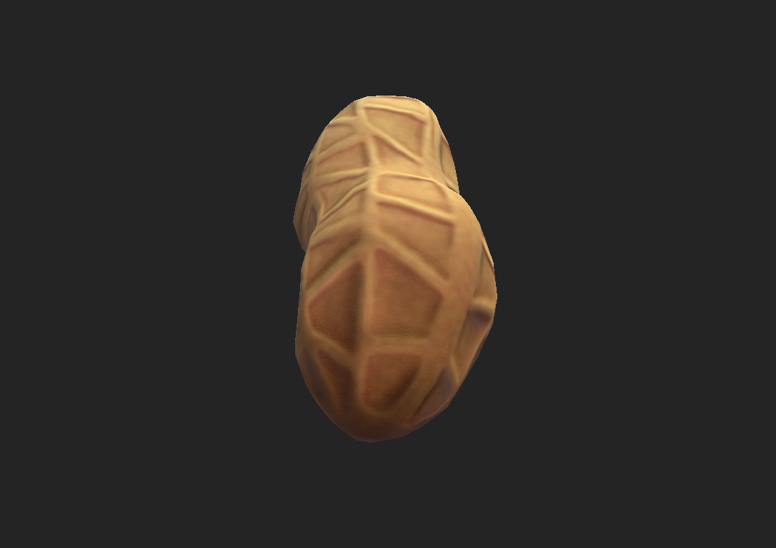 Peanut shell Low-poly 3D model_9