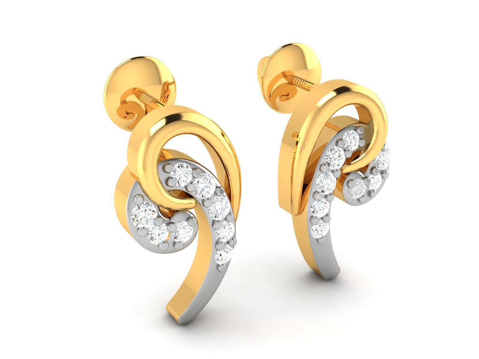 Women earrings 3dm render detail 3D print model_7