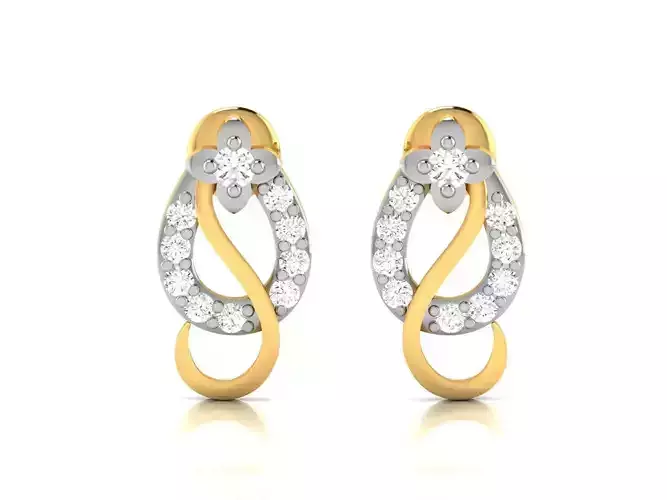 Women earrings 3dm render detail