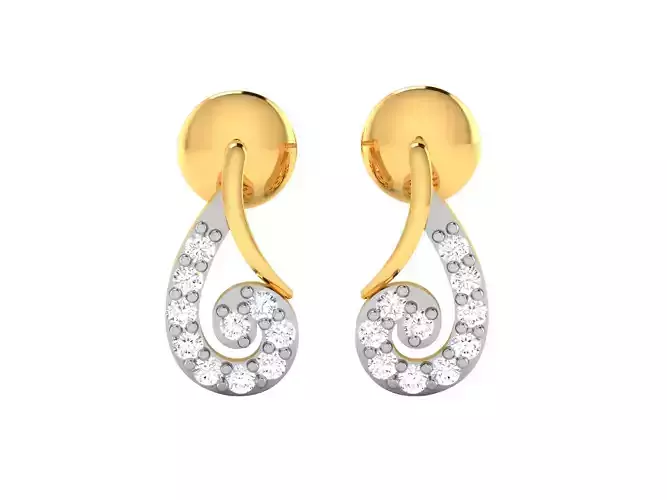 Women earrings 3dm render detail