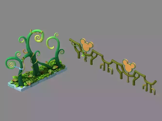 main city - railings - vines