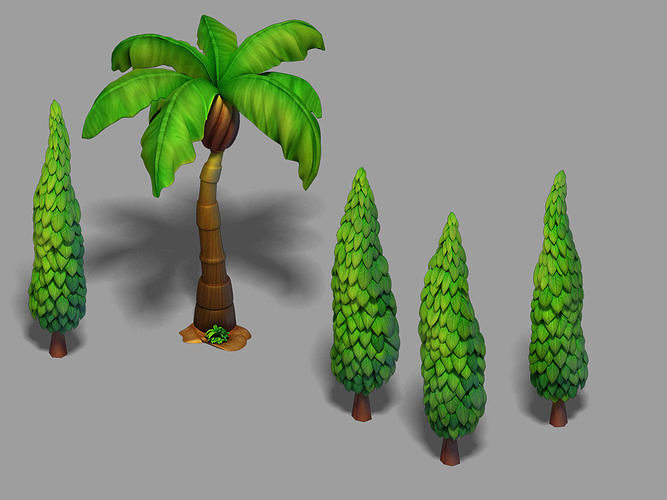 main city - tree combination 01 3D model