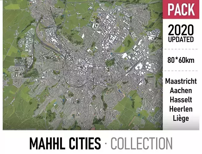 Maastricht - Aachen - Hasselt - Heerlen - Liege - MAHHL cities 3D Model Collection