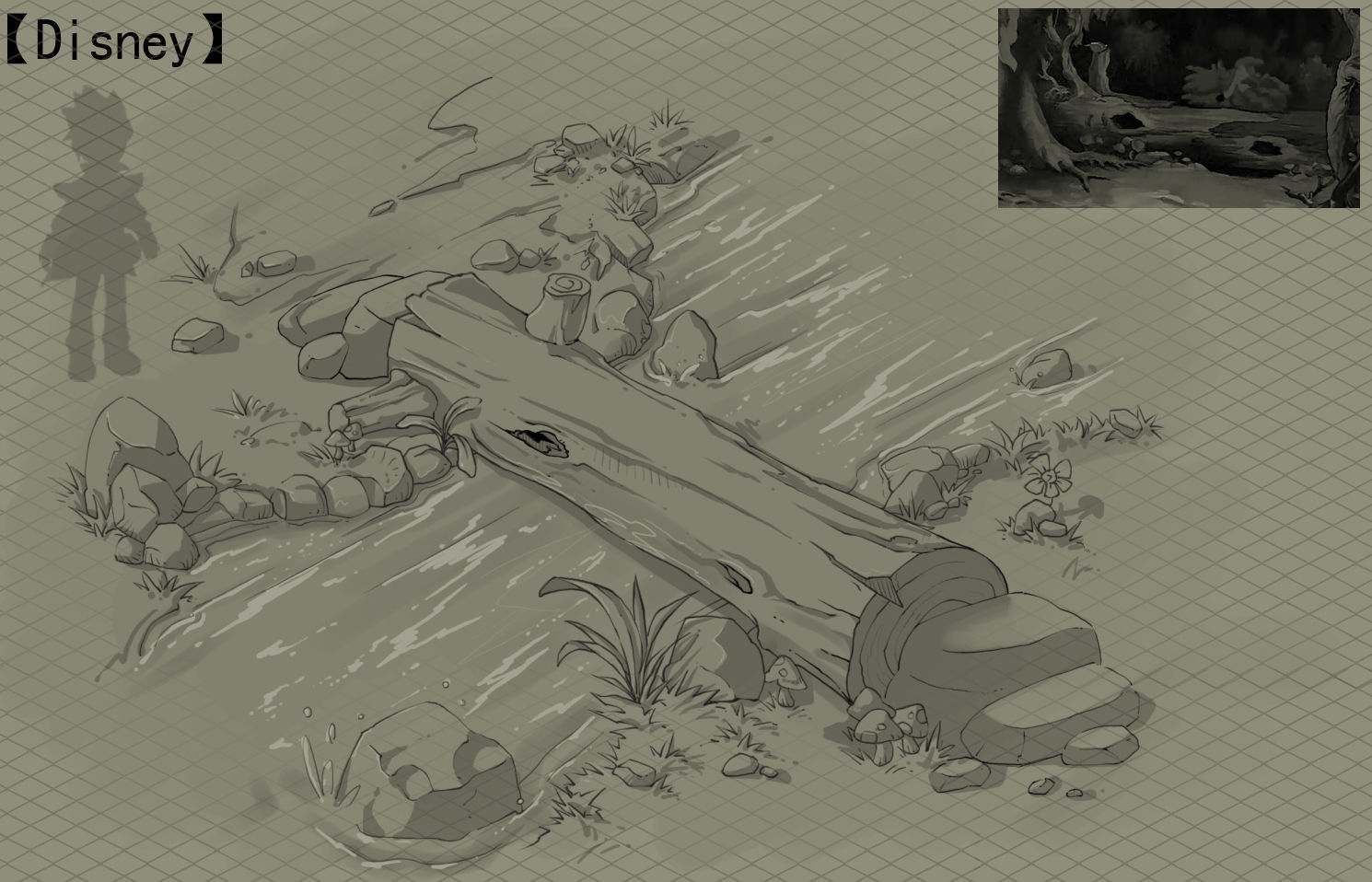 Single wood bridge 09 3D model_2