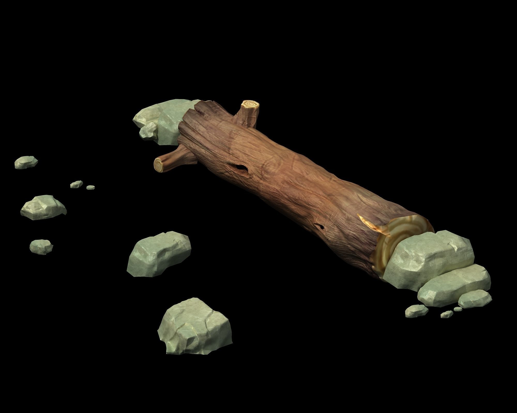 Single wood bridge 09 3D model_1