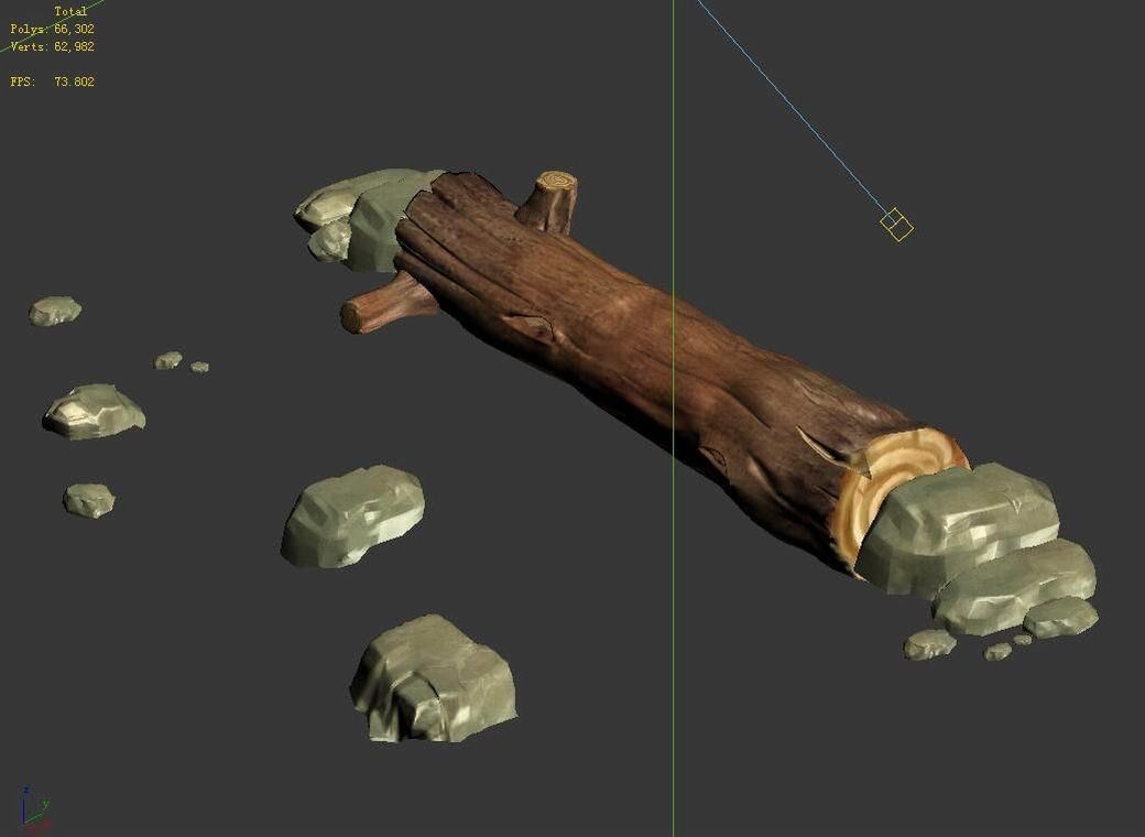 Single wood bridge 09 3D model_4