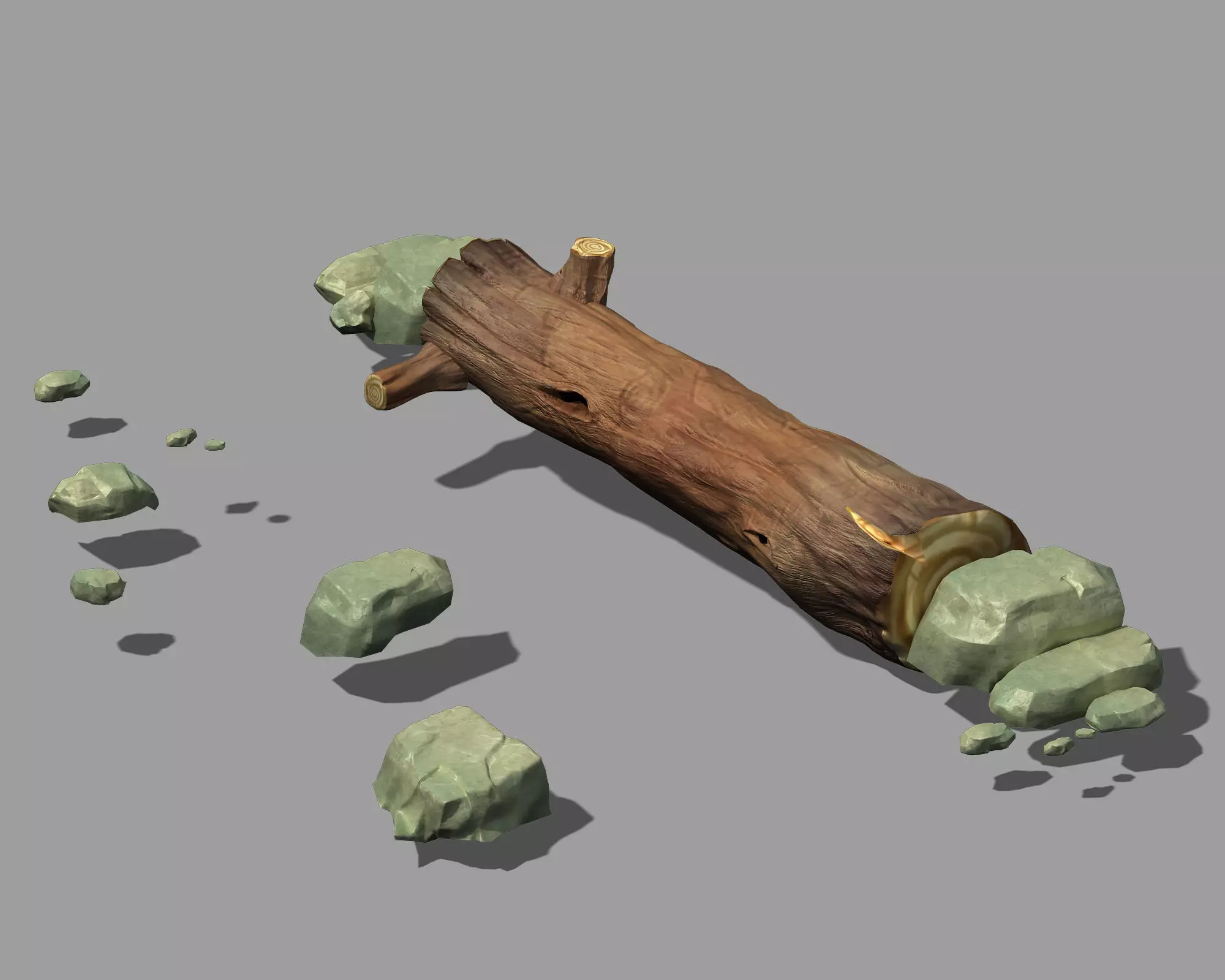 Single wood bridge 09 3D model_0