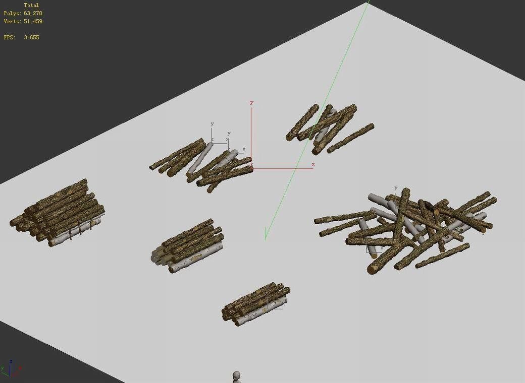 Lumberyard - Woodpile 03 3D model_4