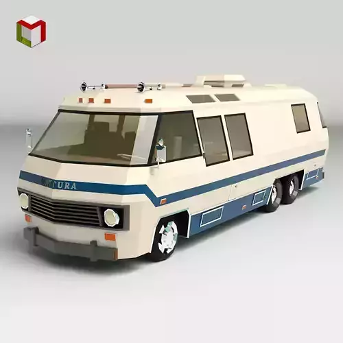 Low Poly Motorhome 04 Low-poly 3D model