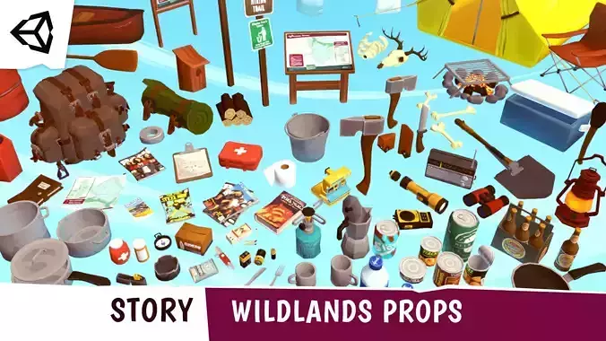 STORY - Wildlands Props Low-poly 3D model